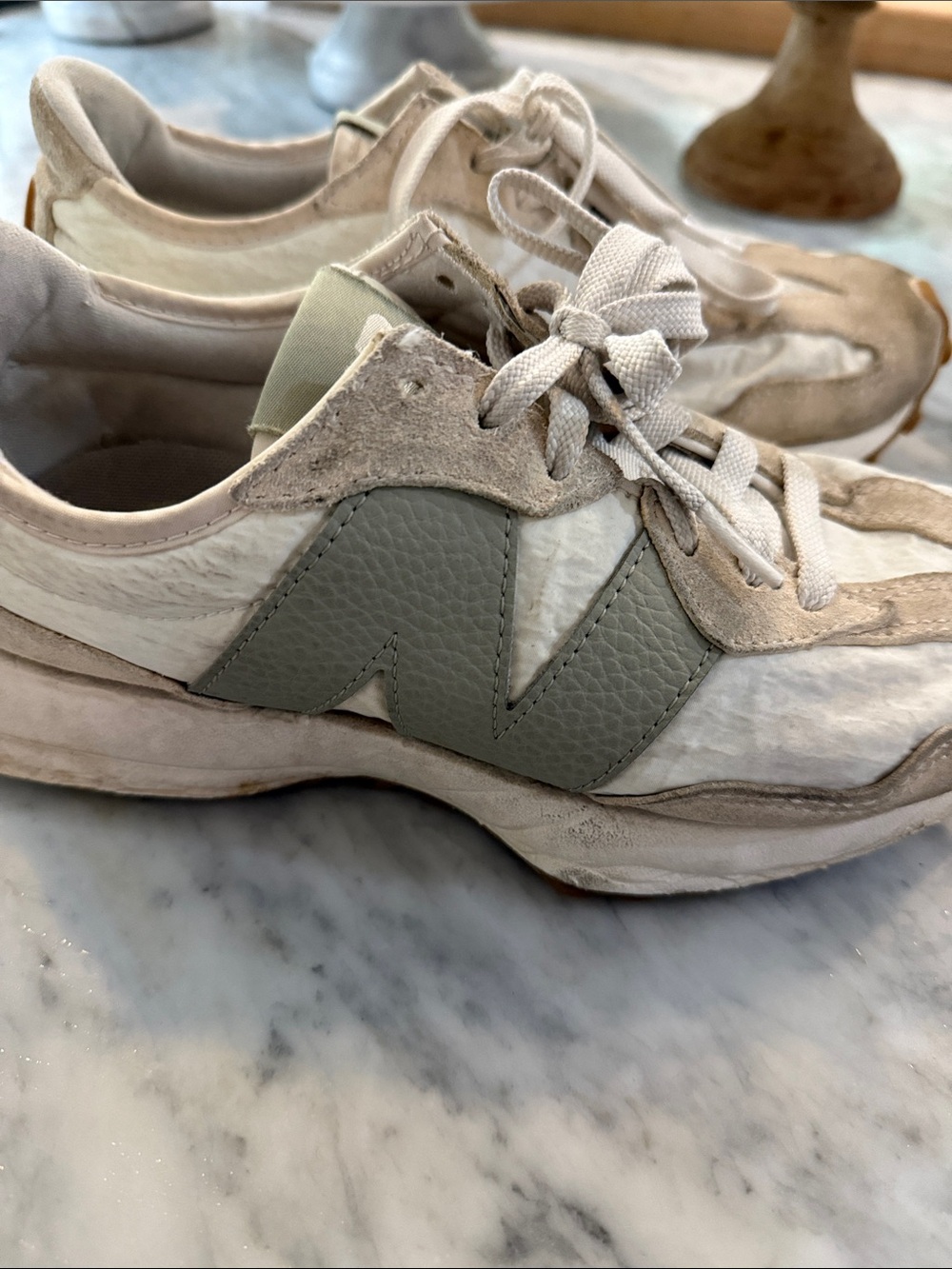 New Balance Women's Beige & White Retro Runner Sneakers